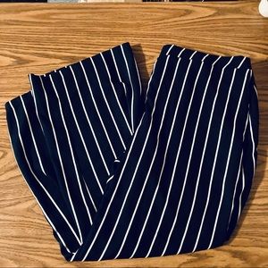 Navy and White Striped Pants